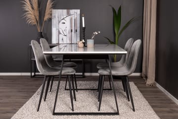 Estelle Matgrupp 140 cm Rektangulär med 4 Polar stolar - Svart - Products - Möbler - Bord & matgrupp - Matgrupp