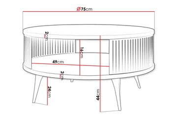 Galia Soffbord 75 cm - Svart/Beige - Products - Möbler - Bord & matgrupp - Soffbord