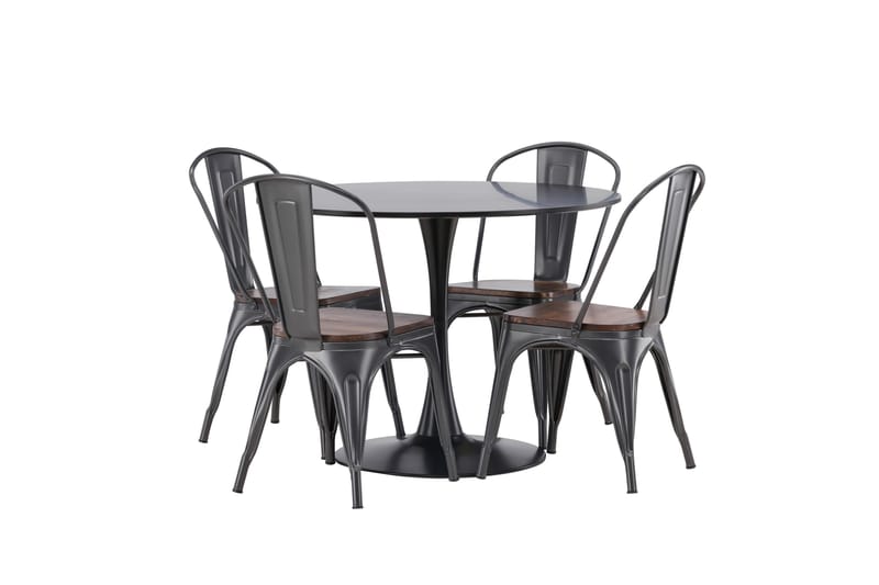 Glade Matgrupp 100 cm Rund med 4 Tempe stolar - Mörkgrå - Products - Möbler - Bord & matgrupp - Matgrupp
