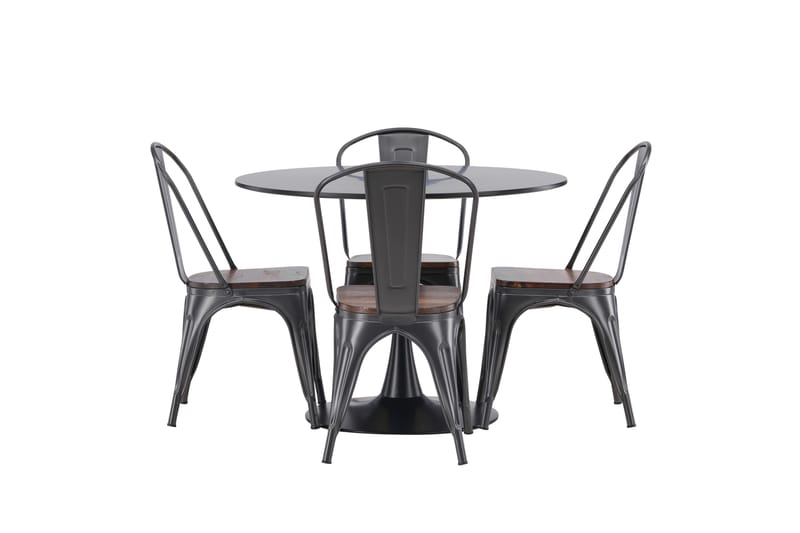 Glade Matgrupp 100 cm Rund med 4 Tempe stolar - Mörkgrå - Products - Möbler - Bord & matgrupp - Matgrupp