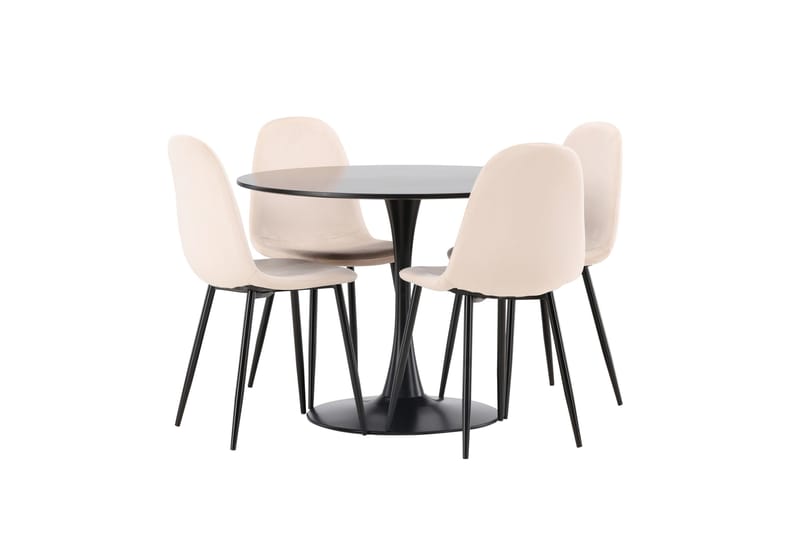 Glade Matgrupp 100 cm Rund med 4 Polar stolar - Beige - Products - Möbler - Bord & matgrupp - Matgrupp