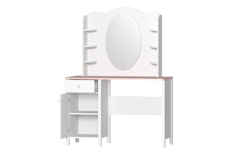 Hilts Sminkbord 110x52 cm - Vit/Rosa - Products - Möbler - Bord & matgrupp - Sminkbord & toalettbord