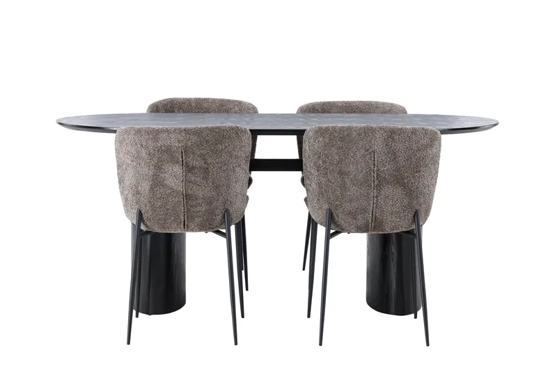 Isolde Matgrupp 180 cm Oval med 4 Modesto stolar - Svart - Products - Möbler - Bord & matgrupp - Matgrupp