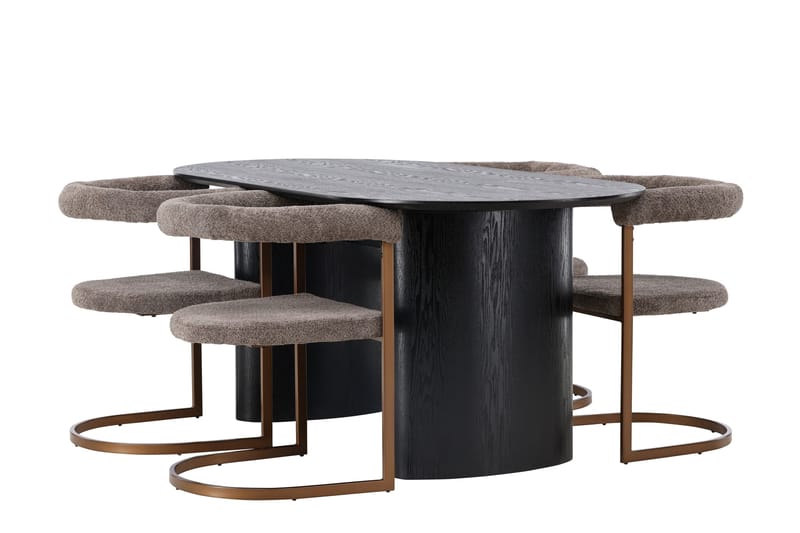 Isolde Matgrupp 180 cm Oval med 4 Morning stolar - Brun - Products - Möbler - Bord & matgrupp - Matgrupp