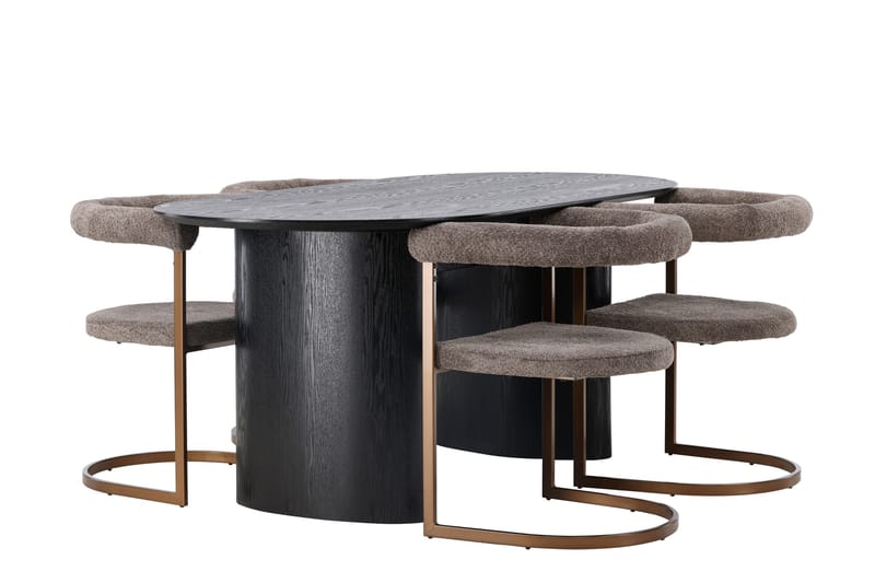 Isolde Matgrupp 180 cm Oval med 4 Morning stolar - Brun - Products - Möbler - Bord & matgrupp - Matgrupp