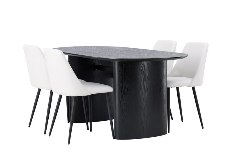 Isolde Matgrupp 180 cm Oval med 4 Night stolar - Svart - Products - Möbler - Bord & matgrupp - Matgrupp