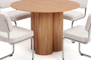 Juno Matgrupp runt 110 cm Ek med 4 Milva Matstolar - Ek - Products - Möbler - Bord & matgrupp - Matgrupp