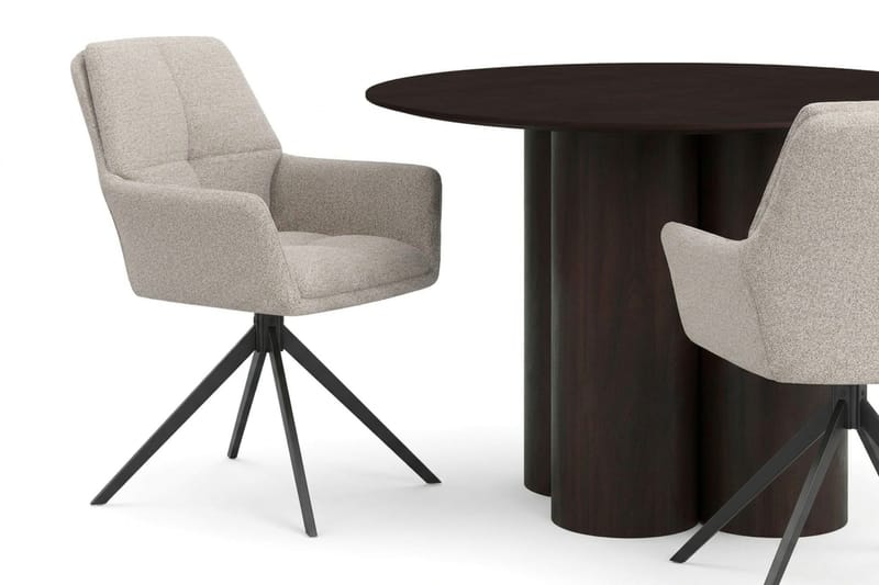 Juno Matgrupp runt 110 cm Rökt Ek med 4 Torsby Matstolar - Rökt ek - Products - Möbler - Bord & matgrupp - Matgrupp