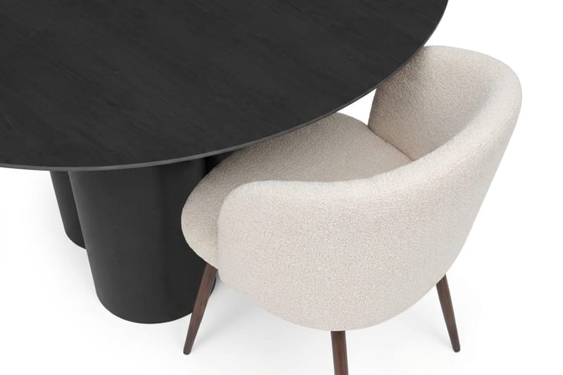 Juno Matgrupp runt 130 cm Svart med 6 Greya Matstolar - Svart - Products - Möbler - Bord & matgrupp - Matgrupp