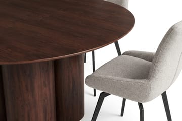 Juno Matgrupp runt 130 cm Valnöt med 6 Mora Matstolar - Valnöt - Products - Möbler - Bord & matgrupp - Matgrupp