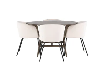 Kaseidon Matgrupp 100 cm Rund med 4 Berit stolar - Beige - Products - Möbler - Bord & matgrupp - Matgrupp