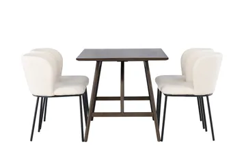 Kaseidon Matgrupp 120 cm Rektangulär med 4 Edina Stolar - Mörkbrun - Products - Möbler - Bord & matgrupp - Matgrupp