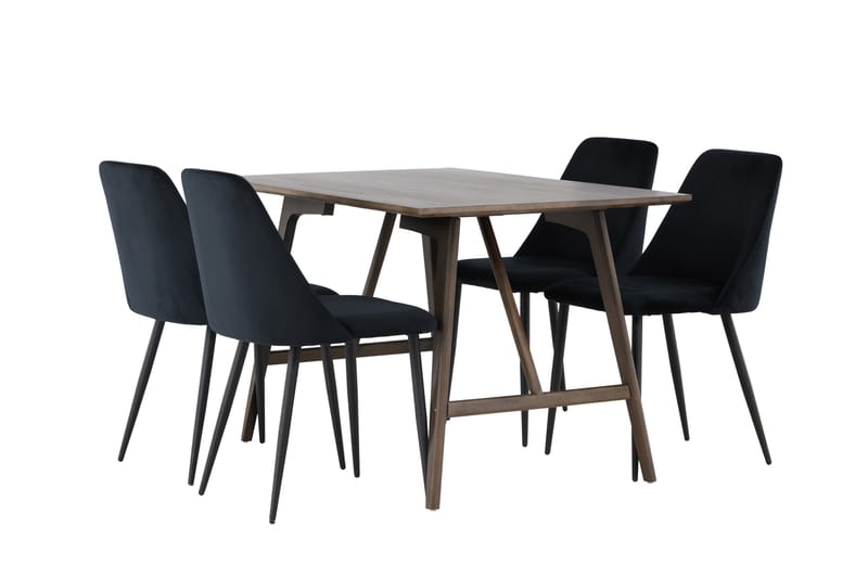 Kaseidon Matgrupp 120 cm Rektangulär med 4 Night stolar - Svart - Products - Möbler - Bord & matgrupp - Matgrupp