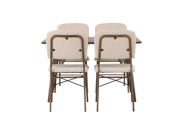 Kaseidon Matgrupp 120 cm Rektangulär med 4 Seda stolar - Beige - Products - Möbler - Bord & matgrupp - Matgrupp