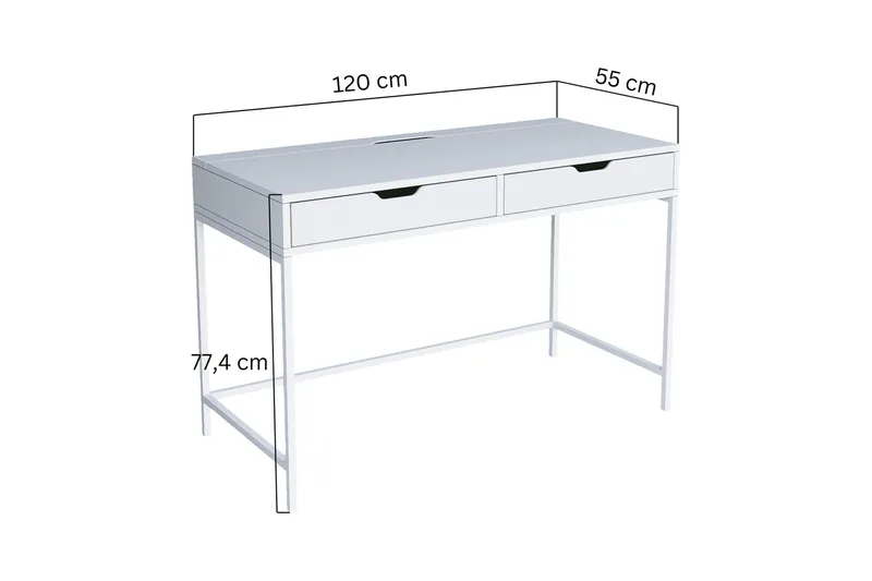 Durusu Skrivbord 55x120 cm - Vit - Products - Möbler - Bord & matgrupp - Kontorsbord - Datorbord