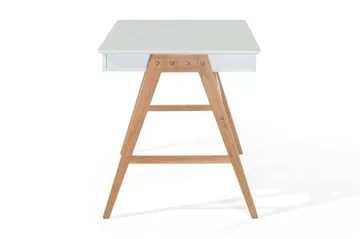 Jahnyia Skrivbord 120 cm med Förvaring 2 Lådor - Vit/Ek - Products - Möbler - Bord & matgrupp - Kontorsbord - Datorbord