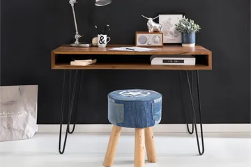 Langner Skrivbord 110 cm med Förvaring Hylla - Massivt Trä/Svart - Products - Möbler - Bord & matgrupp - Kontorsbord - Datorbord