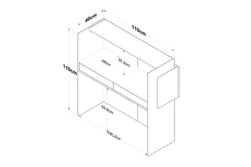 Naruto Skrivbord 110 cm - Marmor/Vit - Products - Möbler - Bord & matgrupp - Kontorsbord - Datorbord