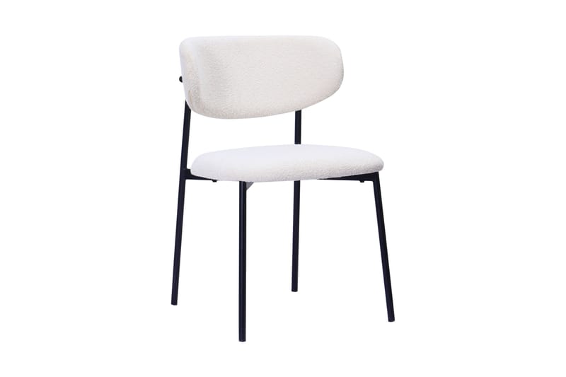 Kopparbo Matbord 200-260 cm Förlängningsbart med 8 Lucy Matstolar - Svart / Vit Bouclé / Metallben Svart - Products - Möbler - Bord & matgrupp - Matgrupp