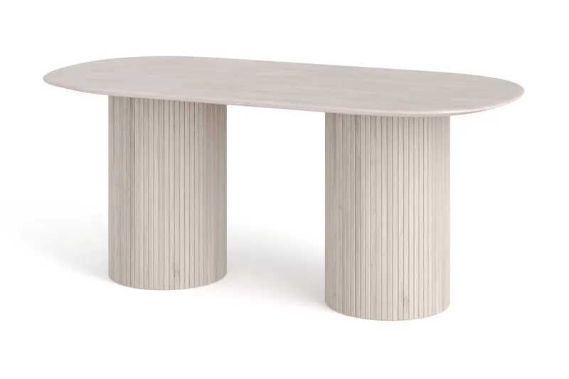 Kopparbo Matbord Oval 180x90 cm Fanér, Vitlaserat