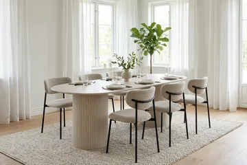 Kopparbo Matbord Oval 180x90 cm Fanér - Vitlaserat - Products - Möbler - Bord & matgrupp - Matbord & köksbord