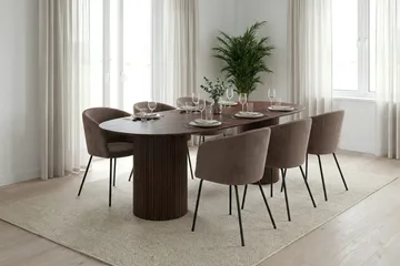 Kopparbo Matbord Oval 220x100 cm Fanér - Valnöt - Products - Möbler - Bord & matgrupp - Matbord & köksbord