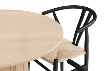 Kopparbo Matgrupp 106 cm Rund Förlängningsbart med 4 Dastoori Matstolar - Whitewash - Products - Möbler - Bord & matgrupp - Matgrupp