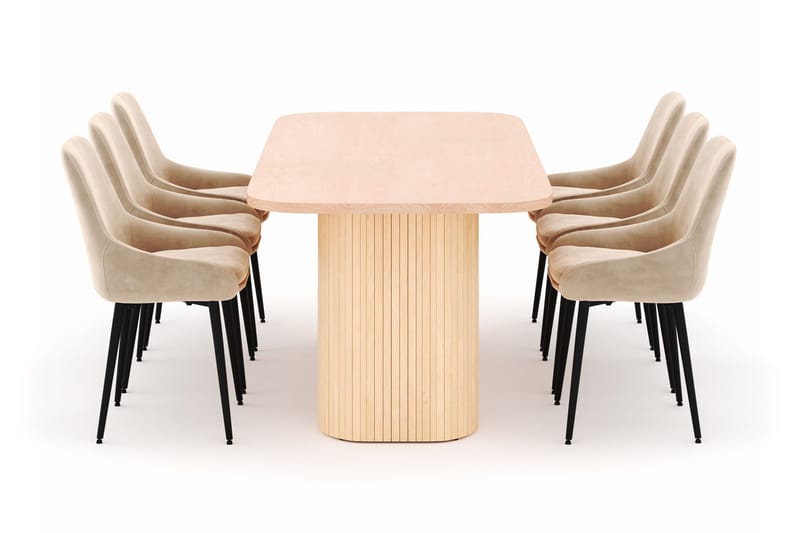 Kopparbo Matgrupp 200x90cm med 6 Alsarp Matstolar - Natural - Products - Möbler - Bord & matgrupp - Matgrupp