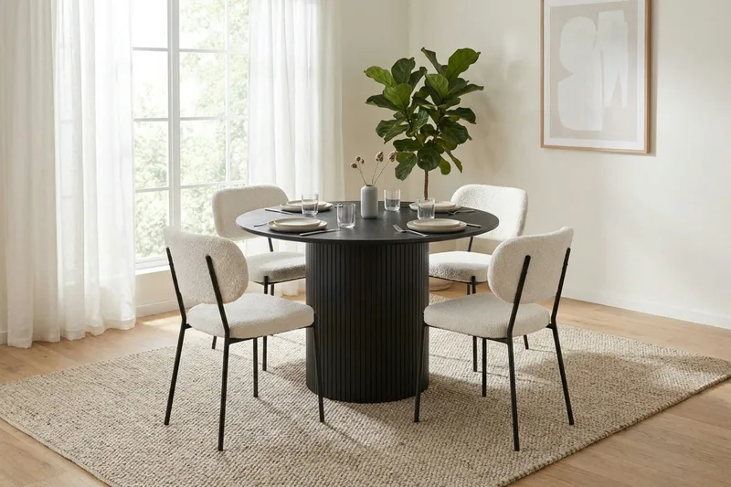Kopparbo Runt Matbord 110 cm Fanér - Svart - Products - Möbler - Bord & matgrupp - Matbord & köksbord