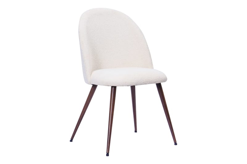 Kopparbo Runt Matbord 150 cm med 6 Nibe Plus Matstolar - Valnöt / Vit Bouclé / Metallben Valnöt - Products - Möbler - Bord & matgrupp - Matgrupp