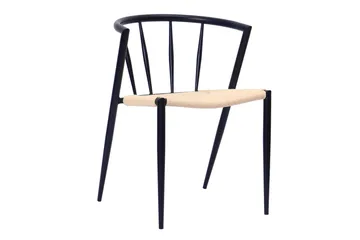 Kopparbo Runt Matbord 150 cm med 6 Winston Matstolar - Vit / Beige / Metallben Svart - Products - Möbler - Bord & matgrupp - Matgrupp