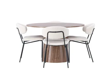 Lanzo Matgrupp 120 cm Rund med 4 Chico Stolar - Natur - Products - Möbler - Bord & matgrupp - Matgrupp