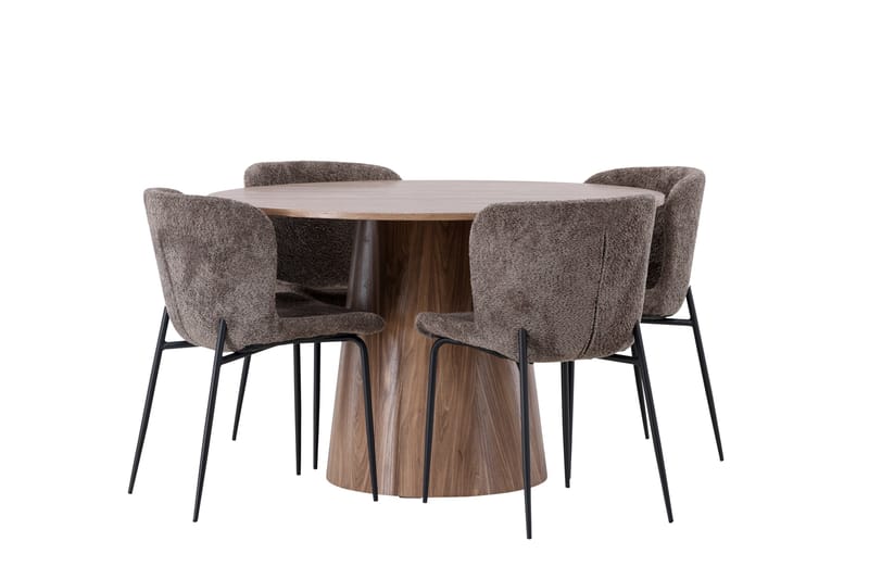 Lanzo Matgrupp 120 cm Rund med 4 Modesto Stolar - Natur - Products - Möbler - Bord & matgrupp - Matgrupp