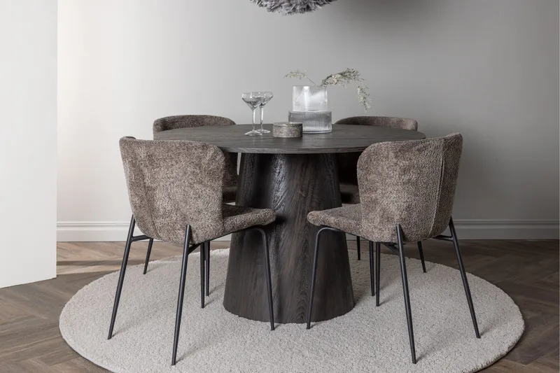 Lanzo Matgrupp 120 cm Rund med 4 Modesto stolar - Svart - Products - Möbler - Bord & matgrupp - Matgrupp