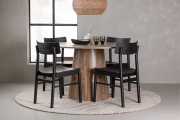Lanzo Matgrupp 120 cm Rund med 4 Montros Stolar - Natur - Products - Möbler - Bord & matgrupp - Matgrupp