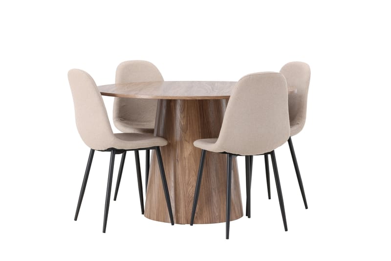 Lanzo Matgrupp 120 cm Rund med 4 Polar Stolar - Natur - Products - Möbler - Bord & matgrupp - Matgrupp