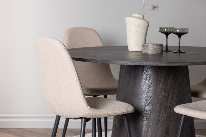 Lanzo Matgrupp 120 cm Rund med 4 Polar stolar - Beige - Products - Möbler - Bord & matgrupp - Matgrupp