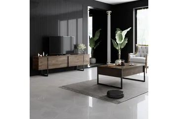 Luxe Soffbord 90x40 cm Brun/Svart - Hanah Home - Products - Möbler - Bord & matgrupp - Soffbord