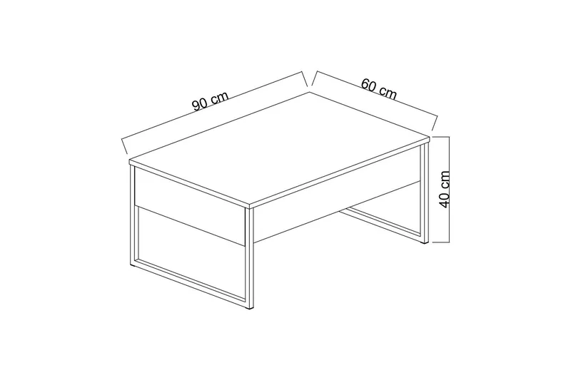 Luxe Soffbord 90x40 cm Brun/Svart - Hanah Home - Products - Möbler - Bord & matgrupp - Soffbord