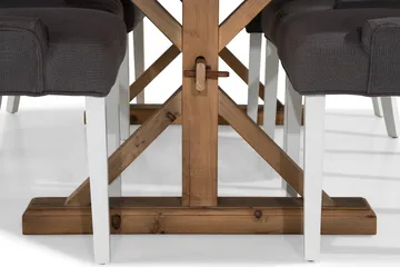 Lyon Förlängningsbar Matgrupp 200 cm med 6 Viktoria Stol - Natur/Grå/Vit - Products - Möbler - Bord & matgrupp - Matgrupp