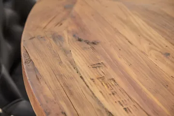 Lyon Rund Matgrupp 150 cm med 6 Tuva Stolar - Brun Vintage Alm / Svart Pu - Products - Möbler - Bord & matgrupp - Matgrupp