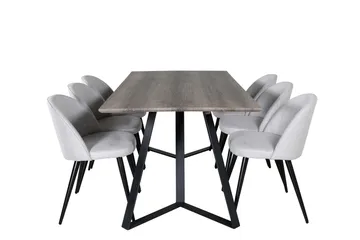 Malvina Matgrupp 180 cm Rektangulär med 6 Sedavi Stolar - Svart - Products - Möbler - Bord & matgrupp - Matgrupp