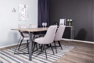 Marina Matgrupp 180 cm Rektangulär med 4 Velvet Deluxe stolar - Svart - Products - Möbler - Bord & matgrupp - Matgrupp