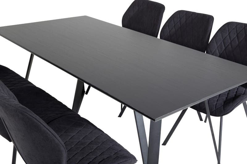 Marina Matgrupp 180 cm Rektangulär med 6 Gemma stolar - Svart - Products - Möbler - Bord & matgrupp - Matgrupp