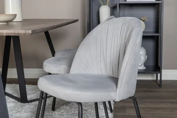 Marina Matgrupp 180 cm Rektangulär med 6 Wrinkles stolar - Svart - Products - Möbler - Bord & matgrupp - Matgrupp