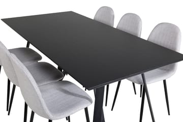 Marina Matgrupp 180 cm Rektangulär med 6 Polar stolar - Svart - Products - Möbler - Bord & matgrupp - Matgrupp