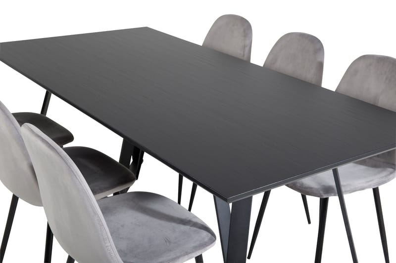 Marina Matgrupp 180 cm Rektangulär med 6 Polar stolar - Svart - Products - Möbler - Bord & matgrupp - Matgrupp