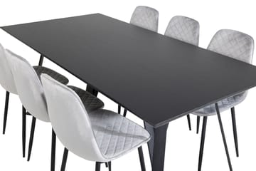 Marina Matgrupp 180 cm Rektangulär med 6 Polar stolar - Svart - Products - Möbler - Bord & matgrupp - Matgrupp