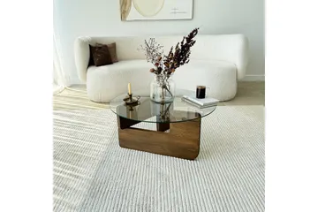 Mijara Soffbord 75 cm - Valnöt/Transparent - Products - Möbler - Bord & matgrupp - Soffbord