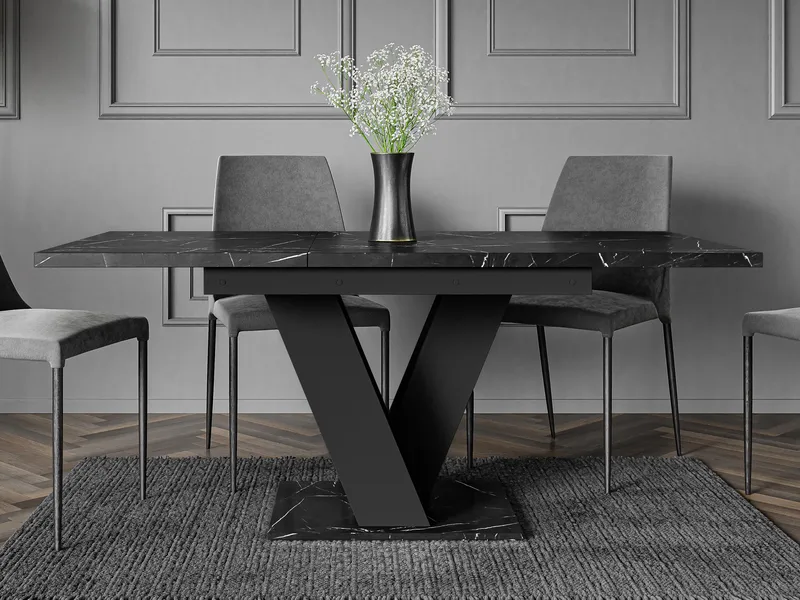 Nand Förlängningsbart Matbord 120-160 cm Rektangulär - Svart - Products - Möbler - Bord & matgrupp - Matbord & köksbord